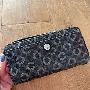 Coach Monogram Black and Gray Wallet